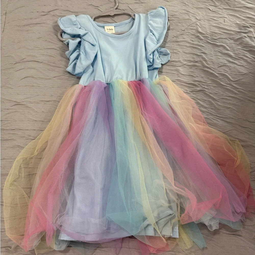 Colorful Ruffled Tulle Dress - Picture 1 of 3